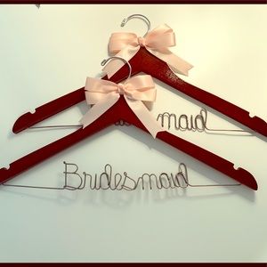 Bridesmaid Hangers with Pink Bow